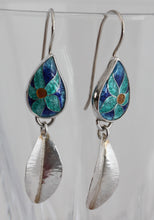 Load image into Gallery viewer, Aqua Floral Earrings
